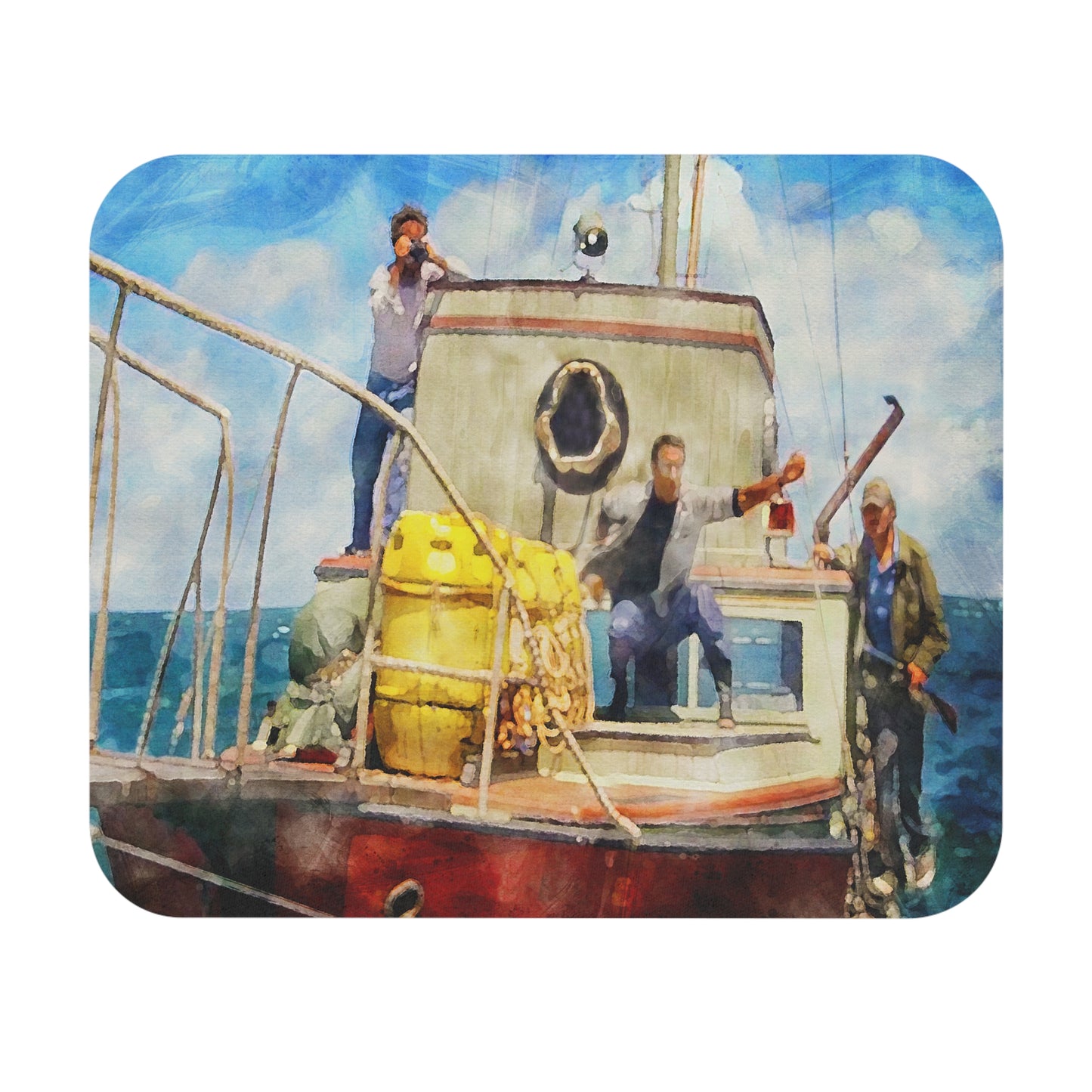 Jaws Inspired "Shark Hunting" Mouse Pad - 9x8
