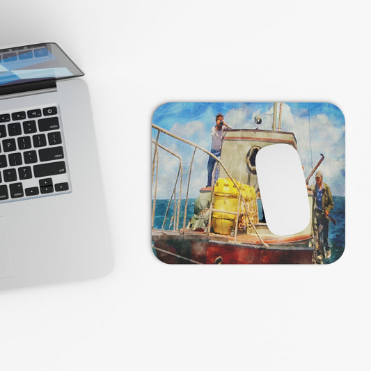 Jaws Inspired "Shark Hunting" Mouse Pad - 9x8