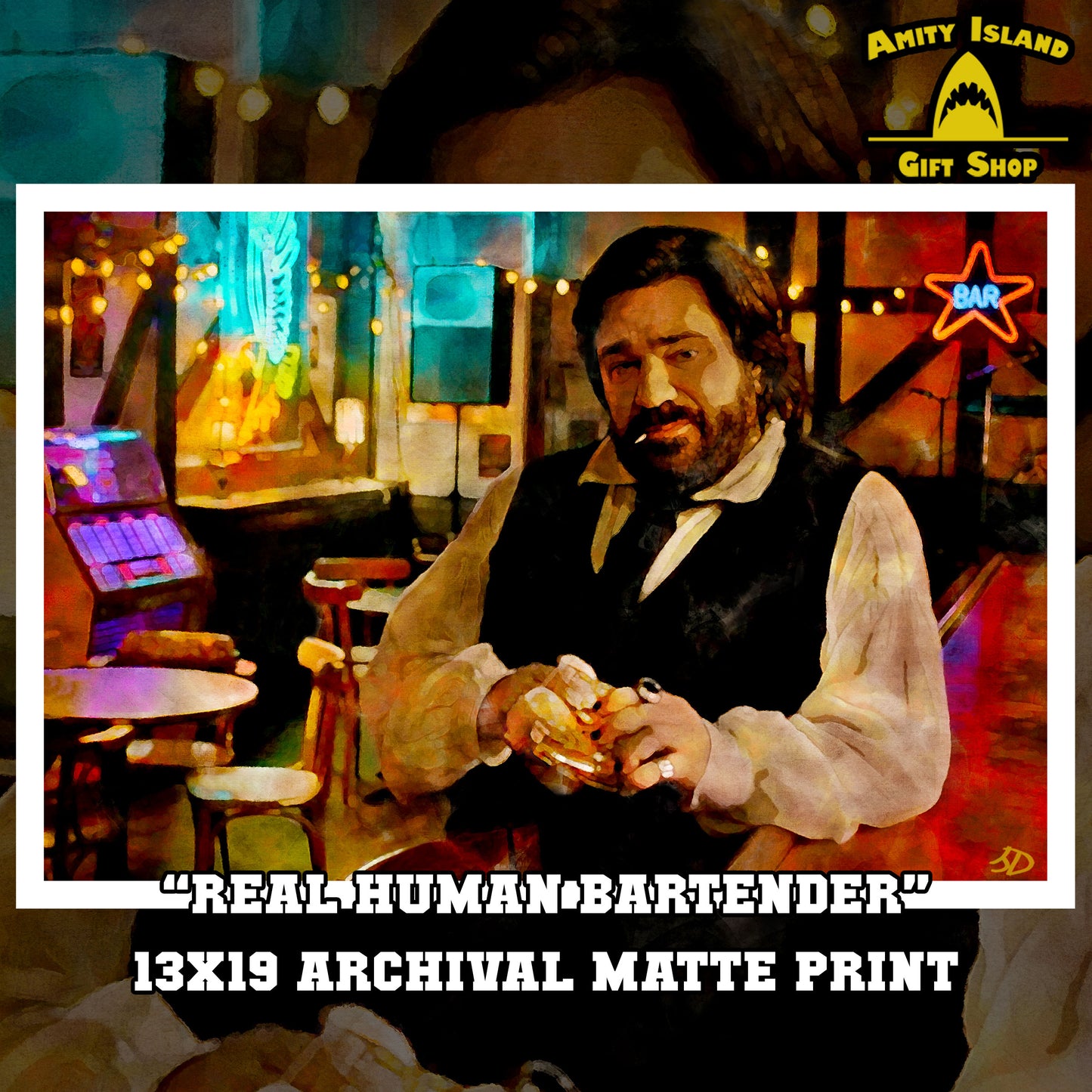 Real Human Bartender - What We Do in the Shadows Inspired Art Print