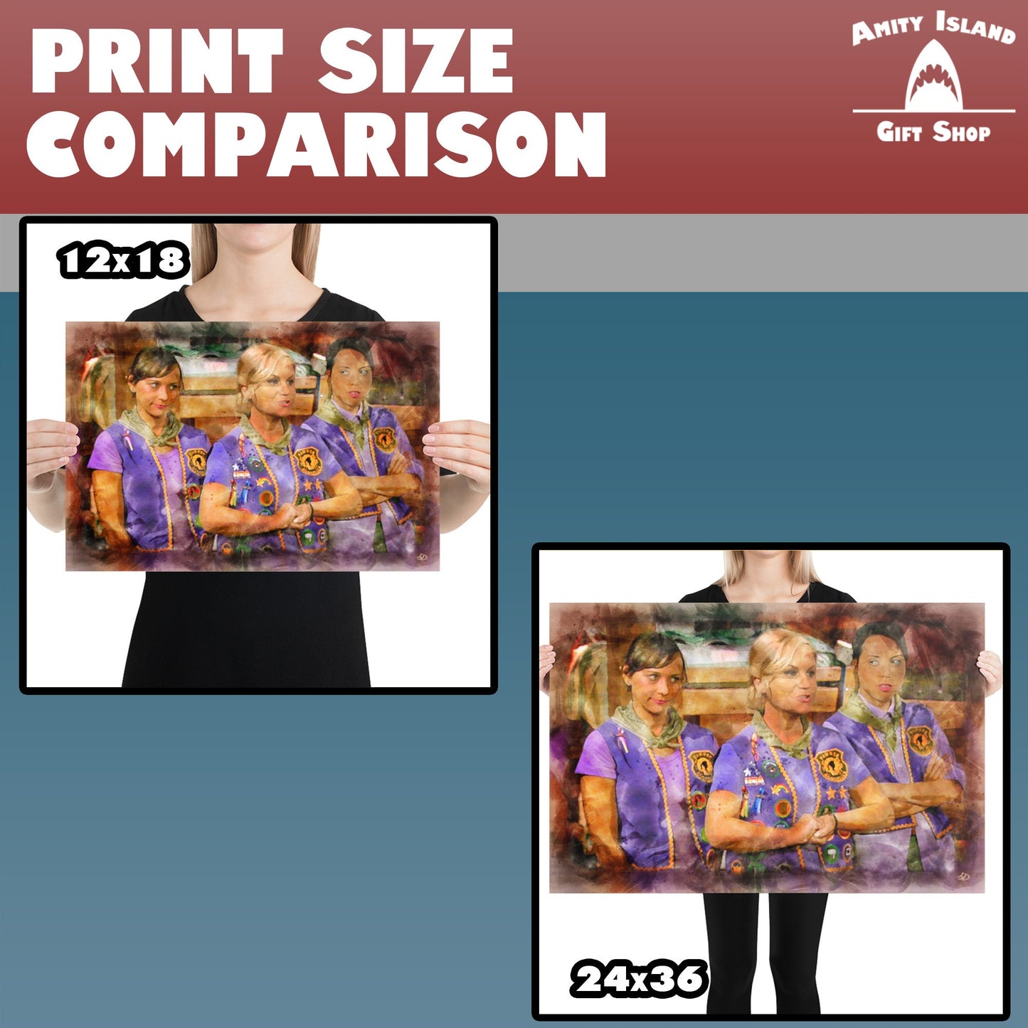 Pawnee Goddesses Wall Art / Parks and Recreation Painting / Leslie Knope Gift / Home Office Decor / Parks and Rec Fan Present