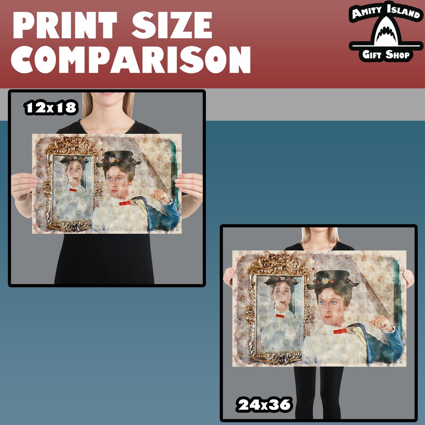 Mary Poppins Wall Print / Julie Andrews / Home Office Art Work / Disney Fan Gift / Classic Movie Art / Pop Movie Decor