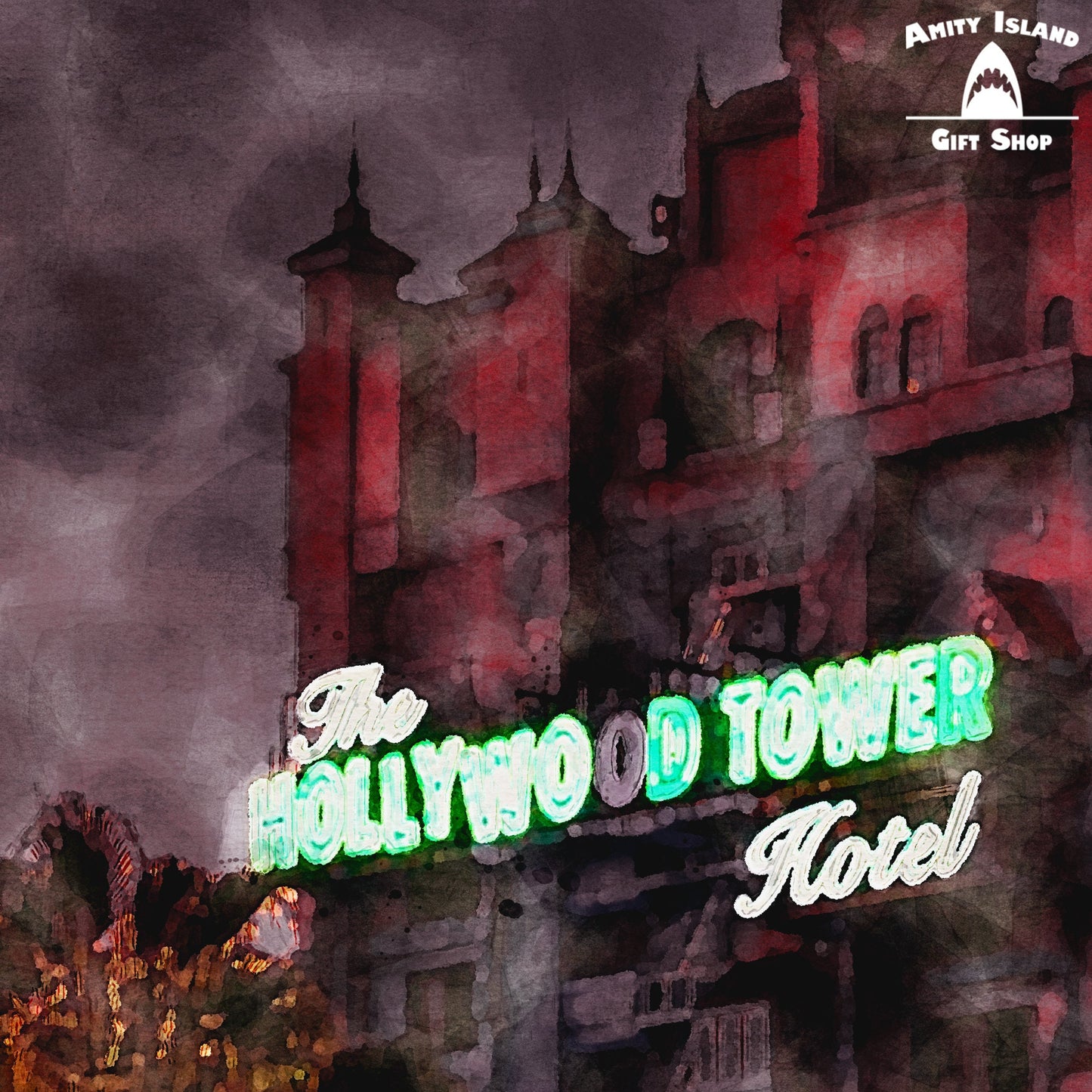POP MASH-UP - Ghostbusters vs the Tower of Terror Wall Print / Ghostbusters Mash-Up/ Twilight Zone / Disney Hollywood Studios