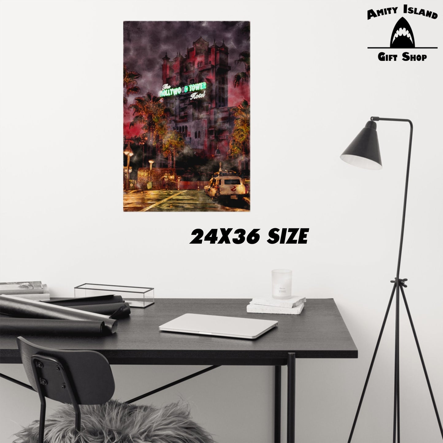 POP MASH-UP - Ghostbusters vs the Tower of Terror Wall Print / Ghostbusters Mash-Up/ Twilight Zone / Disney Hollywood Studios