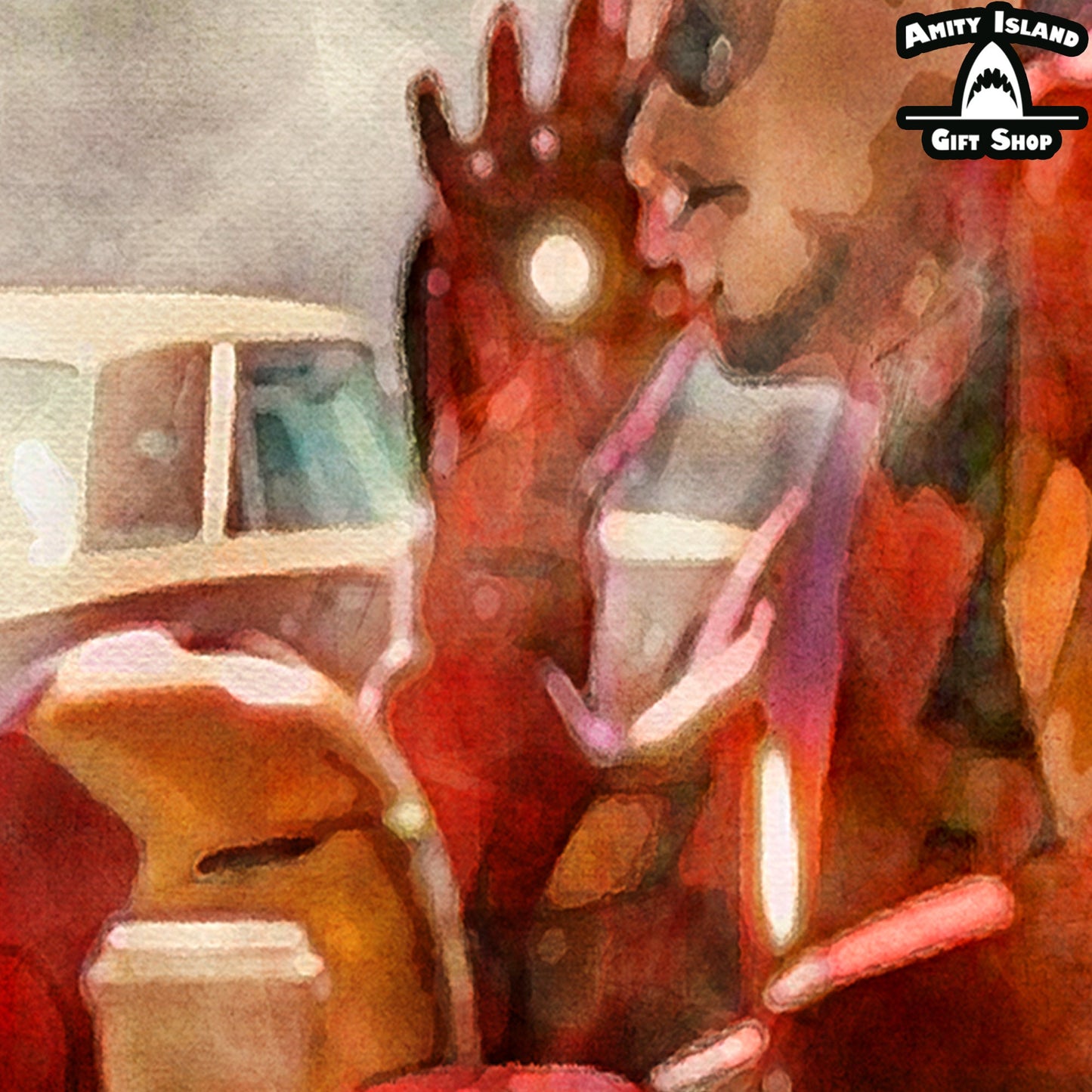 Coffee Shop Interview - Iron Man 2 Inspired Art Print