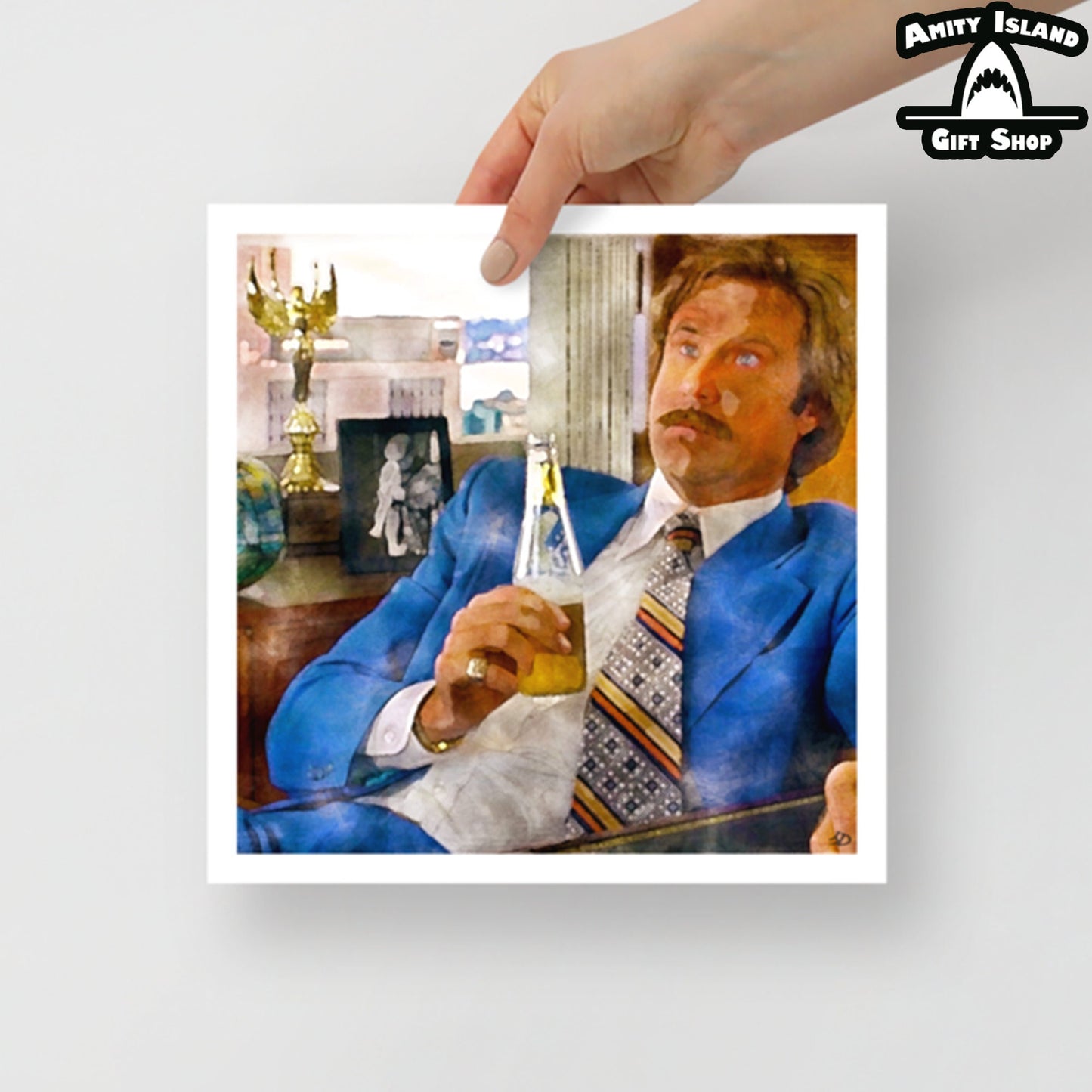 Anchorman 12x12 Art Print / Boy That Escalated Quickly / Comedy Movie Gift / Home Bar Decor