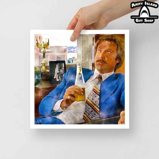Anchorman 12x12 Art Print / Boy That Escalated Quickly / Comedy Movie Gift / Home Bar Decor