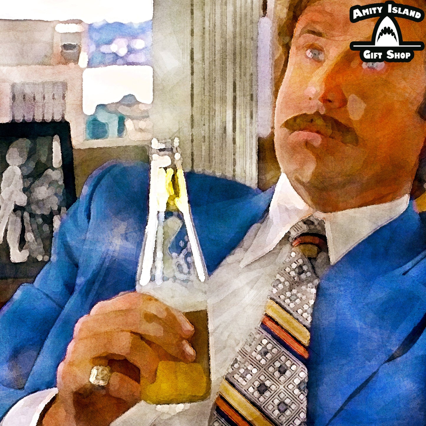 Anchorman 12x12 Art Print / Boy That Escalated Quickly / Comedy Movie Gift / Home Bar Decor