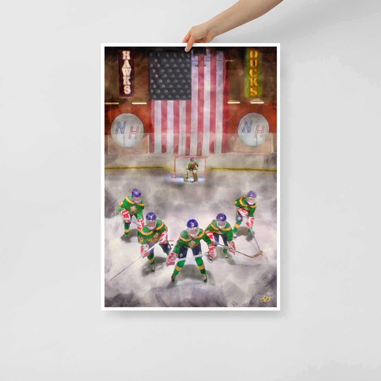 Ducks Fly Together - Mighty Ducks Inspired Hockey Poster - The Flying V