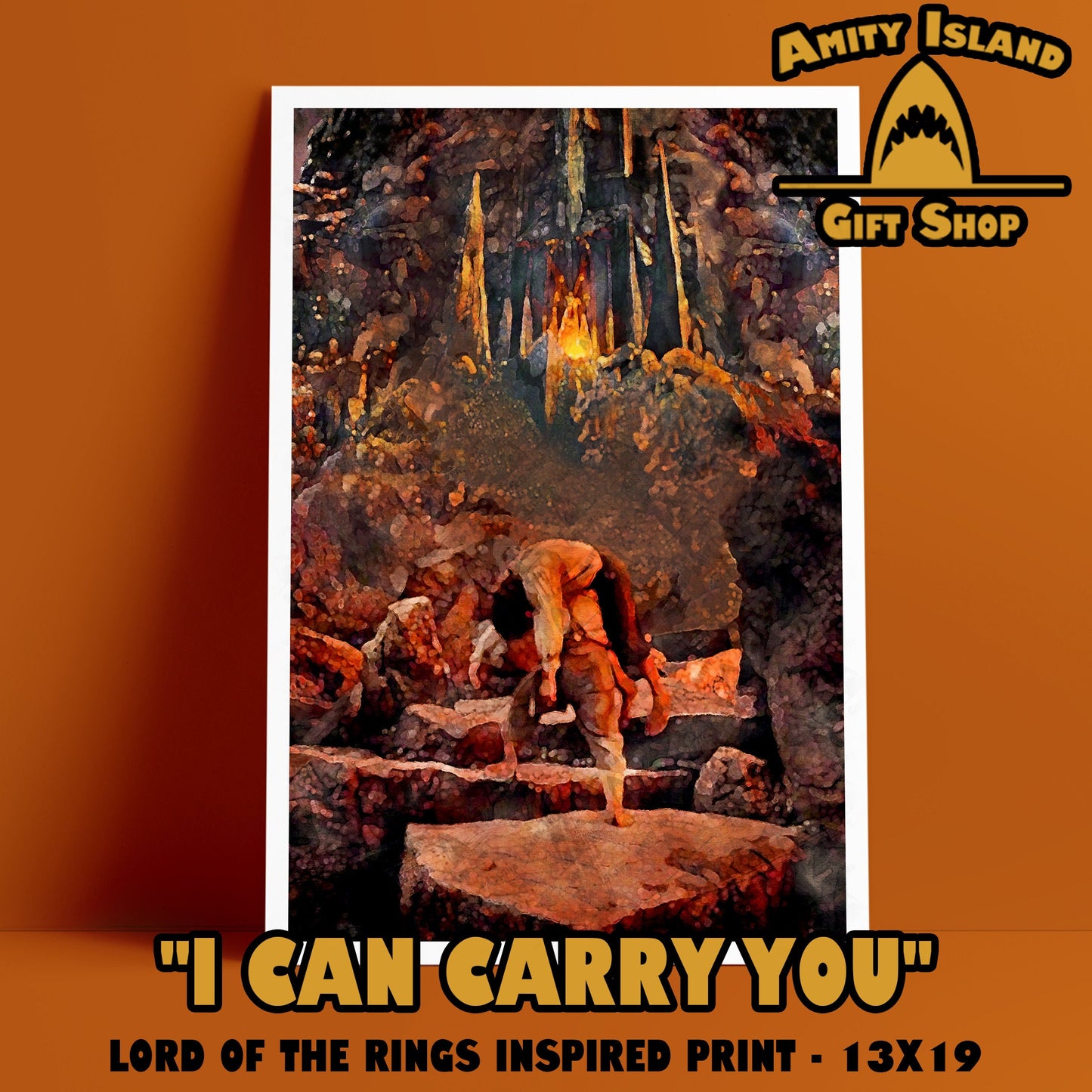 Lord of the Rings Wall Print - I Can Carry You / Return of the King / Home Office Art Work /Frodo and Sam / Man Cave Poster