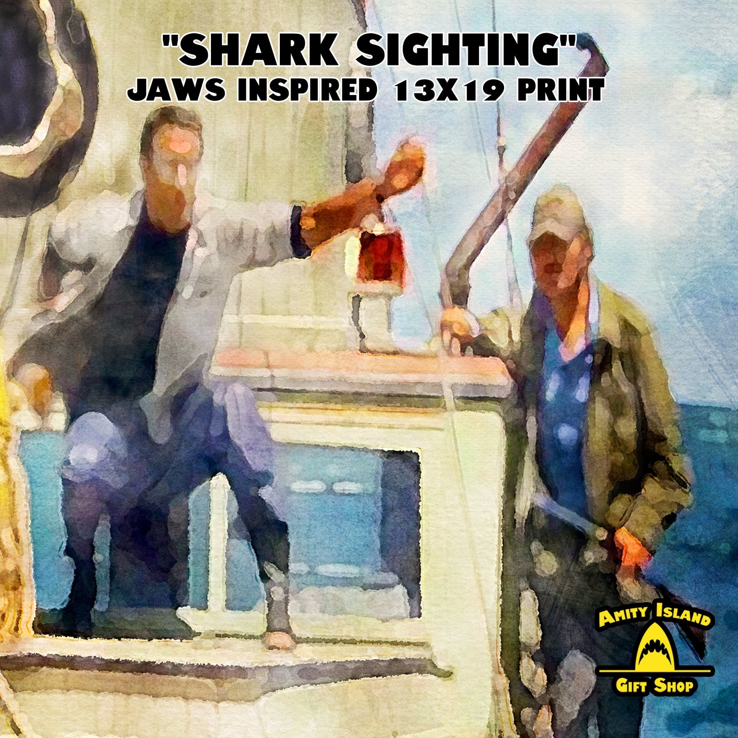 Shark Sighting - Jaws Inspired Art Print