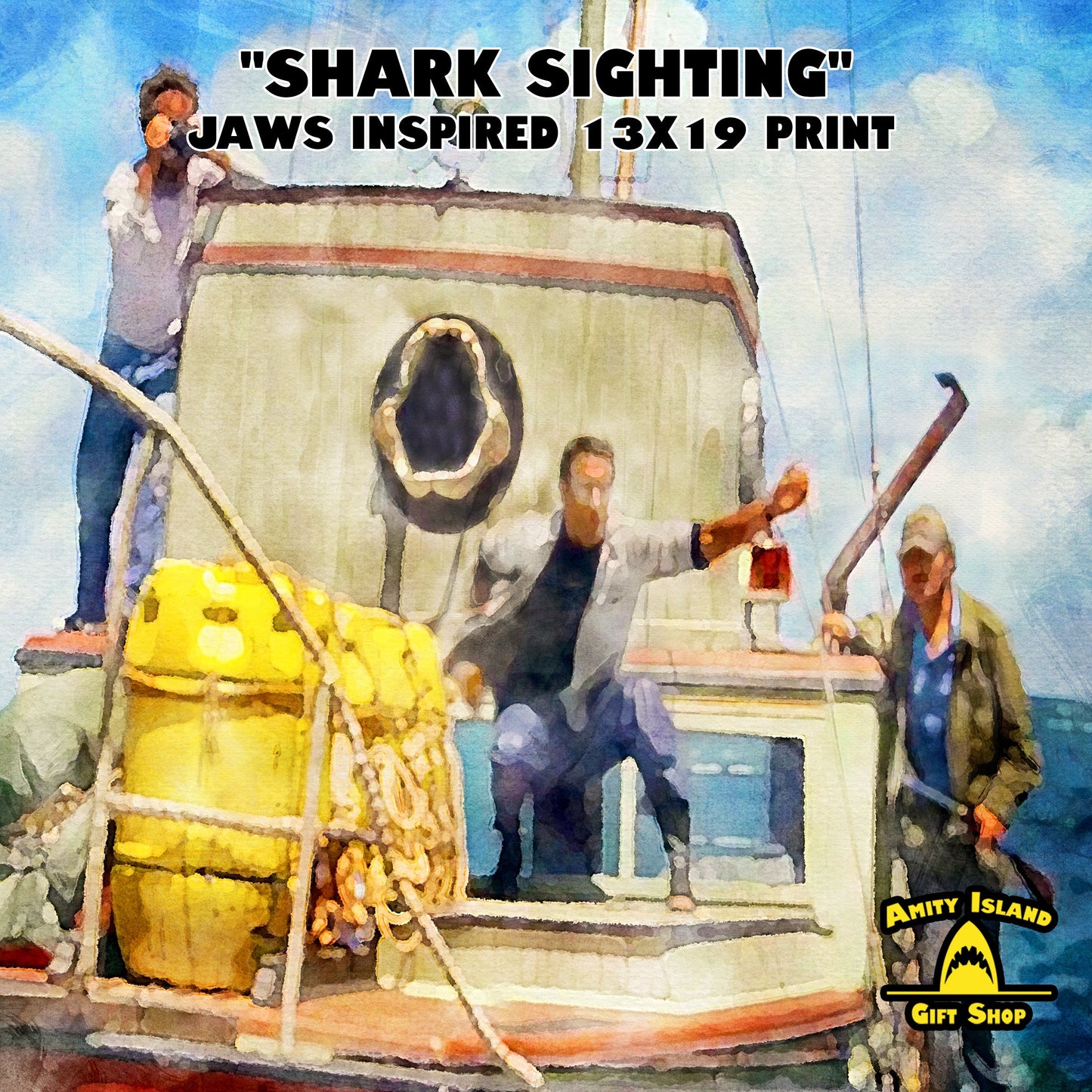 Shark Sighting - Jaws Inspired Art Print