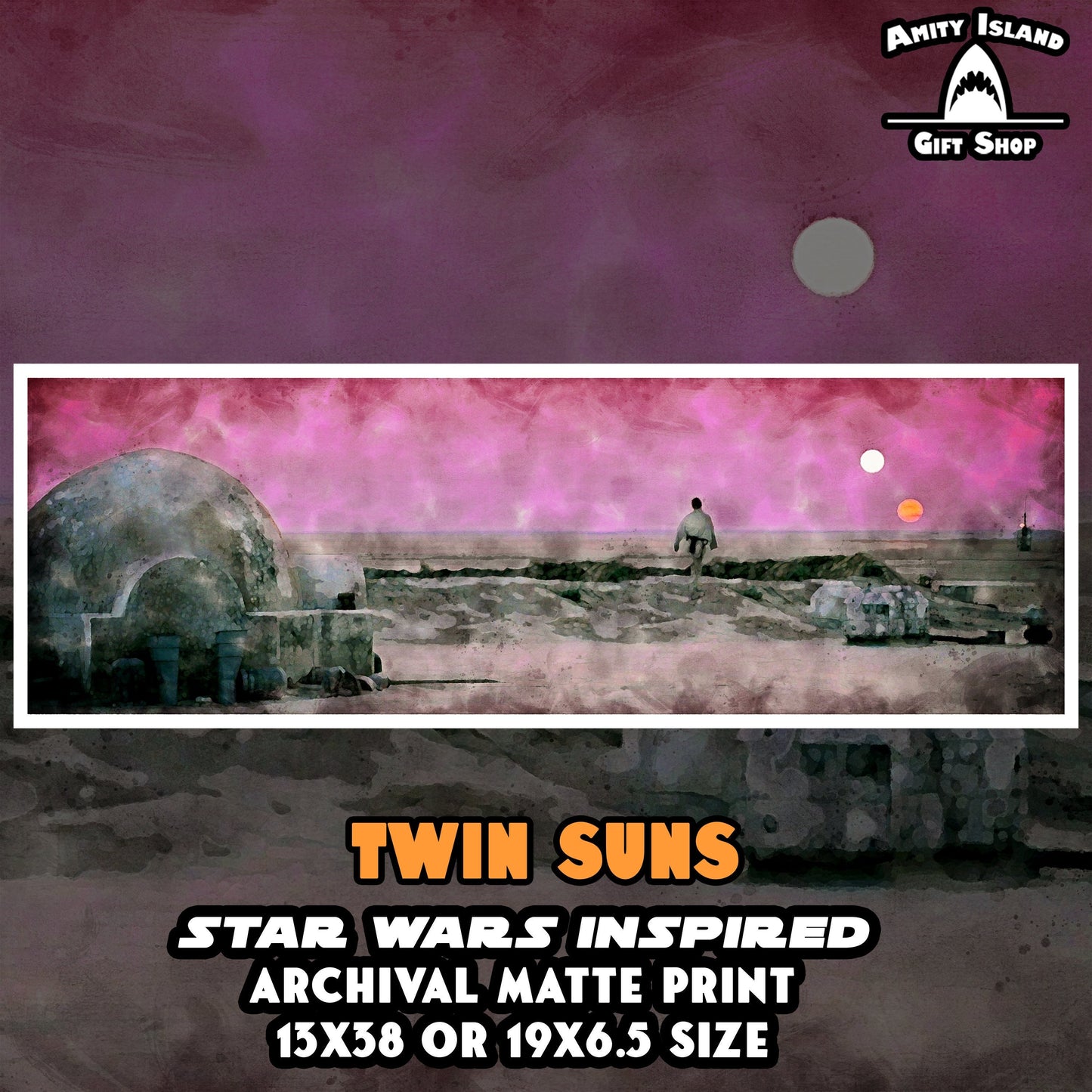 Twin Suns - Star Wars Inspired Binary Sunset Artwork - Archival Print