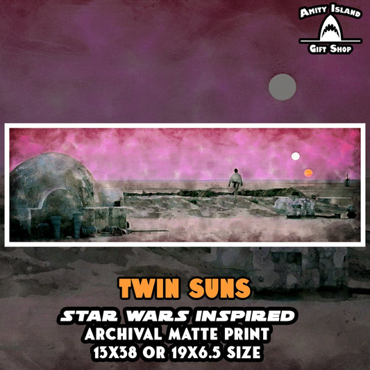 Twin Suns - Star Wars Inspired Binary Sunset Artwork - Archival Print