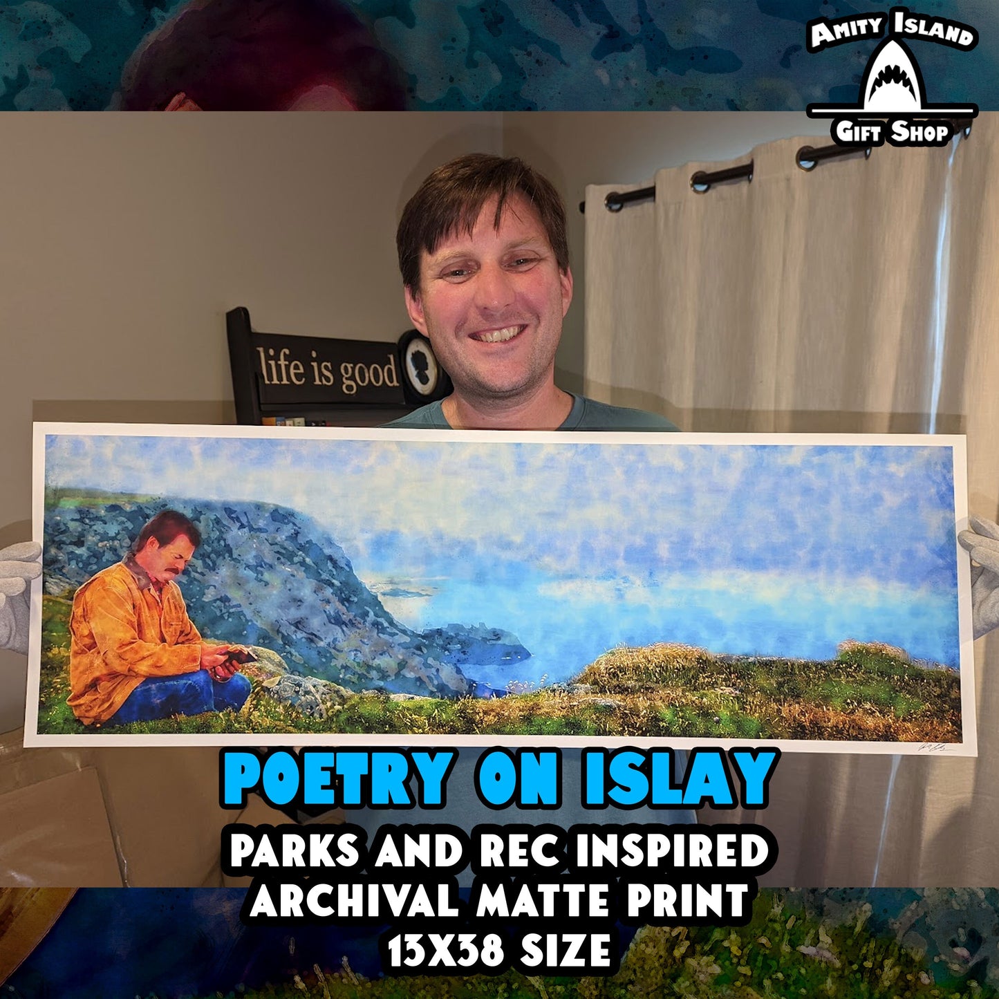 Poetry on Islay - Ron Swanson in Scotland / Parks and Recreation Inspired Art Print