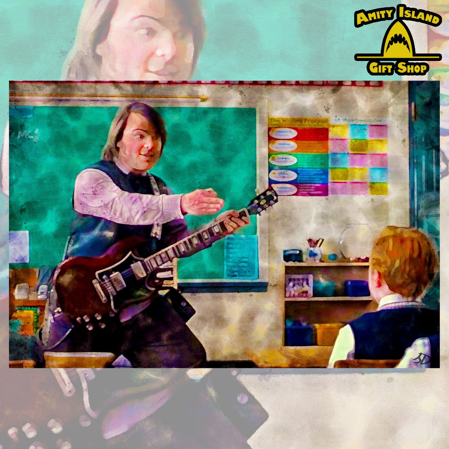 Nailed It - School of Rock Inspired Artwork - Jack Black - Music Class - Guitar Gift