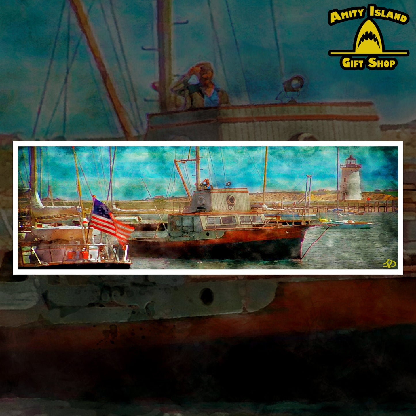 Boat for Charter - Jaws Inspired 13x38 Art Print
