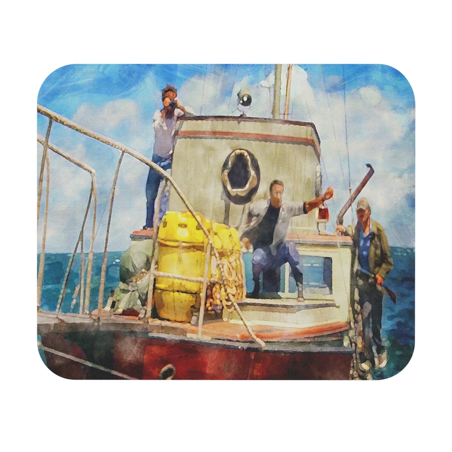 Jaws Inspired "Shark Hunting" Mouse Pad - 9x8
