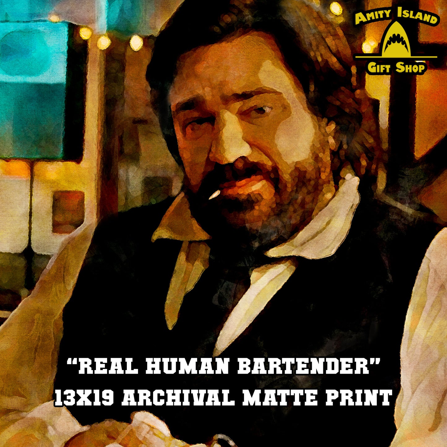 Real Human Bartender - What We Do in the Shadows Inspired Art Print