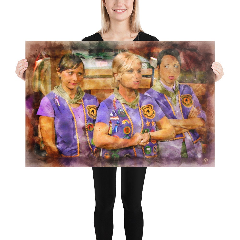 Pawnee Goddesses Wall Art / Parks and Recreation Painting / Leslie Knope Gift / Home Office Decor / Parks and Rec Fan Present