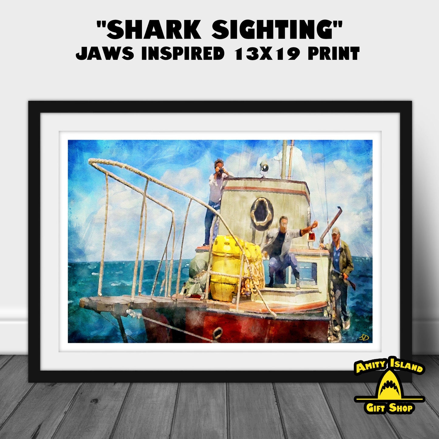Shark Sighting - Jaws Inspired Art Print