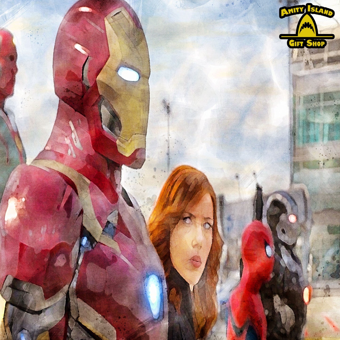 MCU Civil War Inspired - Team Iron Man vs Team Captain America - 13x38 Art Print